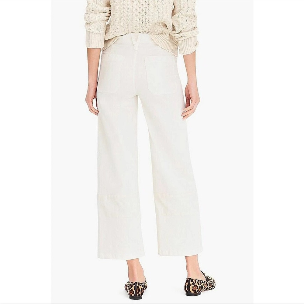 J.Crew Point Sur White Wide-Leg Crop Jean Pants, Size 29 - Picture 2 of 10